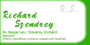 richard szendrey business card